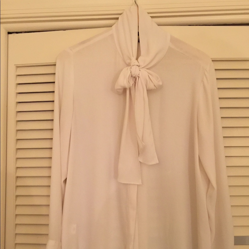 Ann Taylor v-neck bow blouse